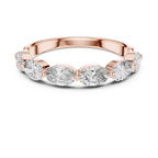 rose gold oval moissanite ring front view
