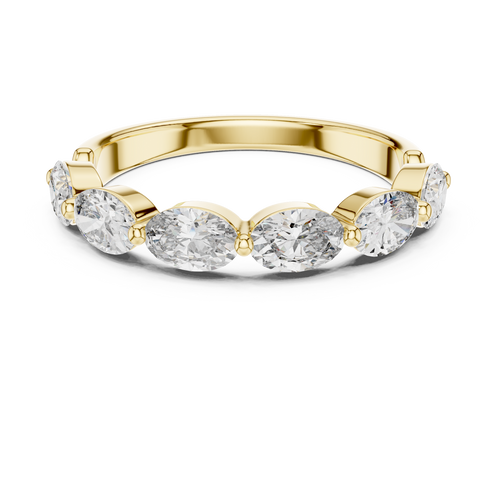 yellow gold oval moissanite ring front view