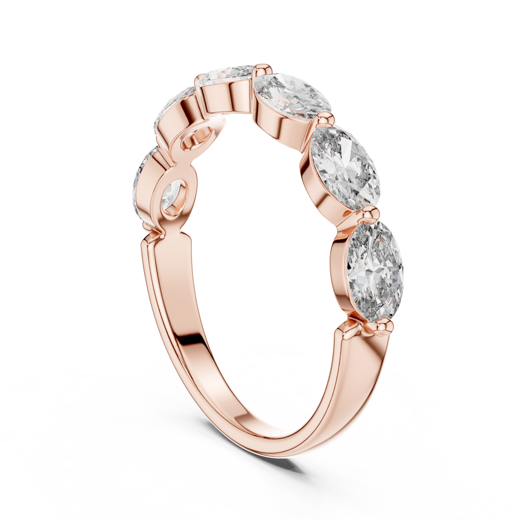 rose gold oval ring angled luxury view