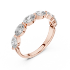 rose gold oval band ring top angle sparkle