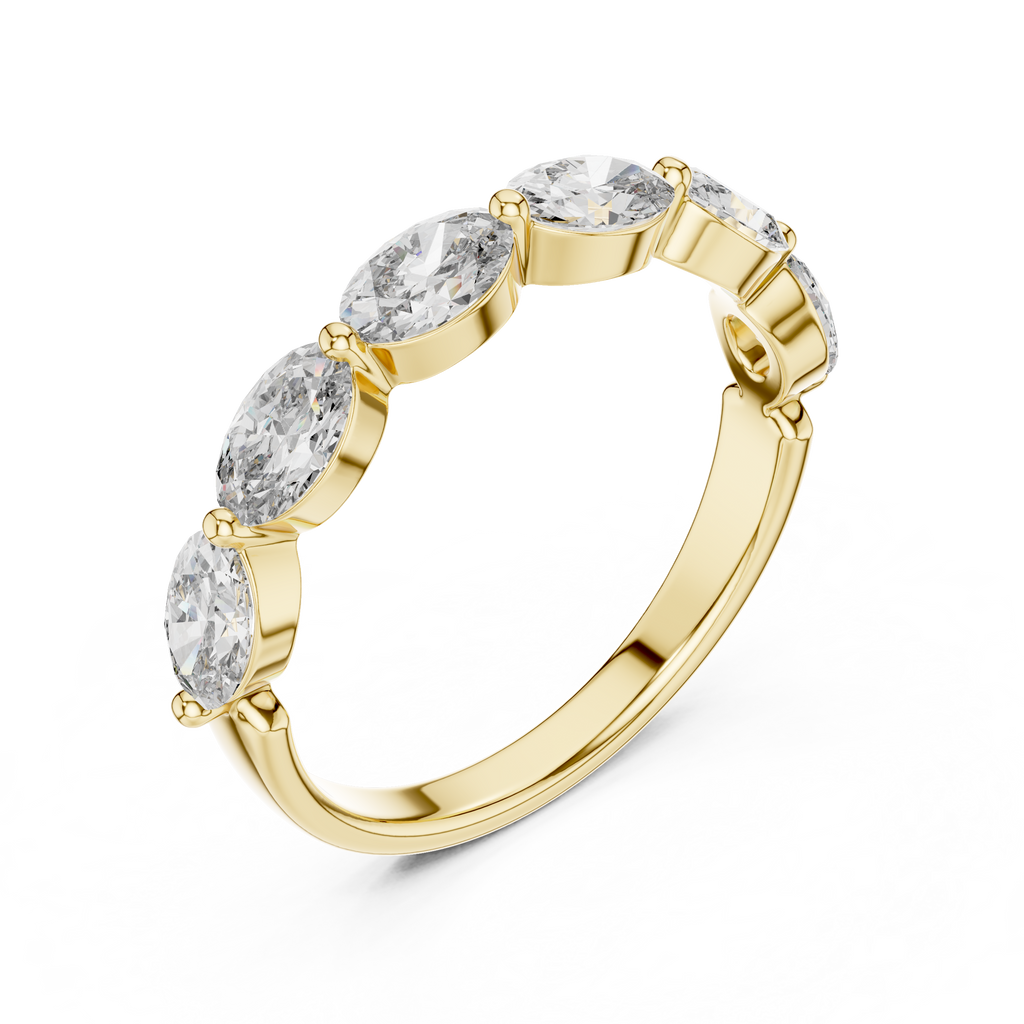 yellow gold oval band ring top design