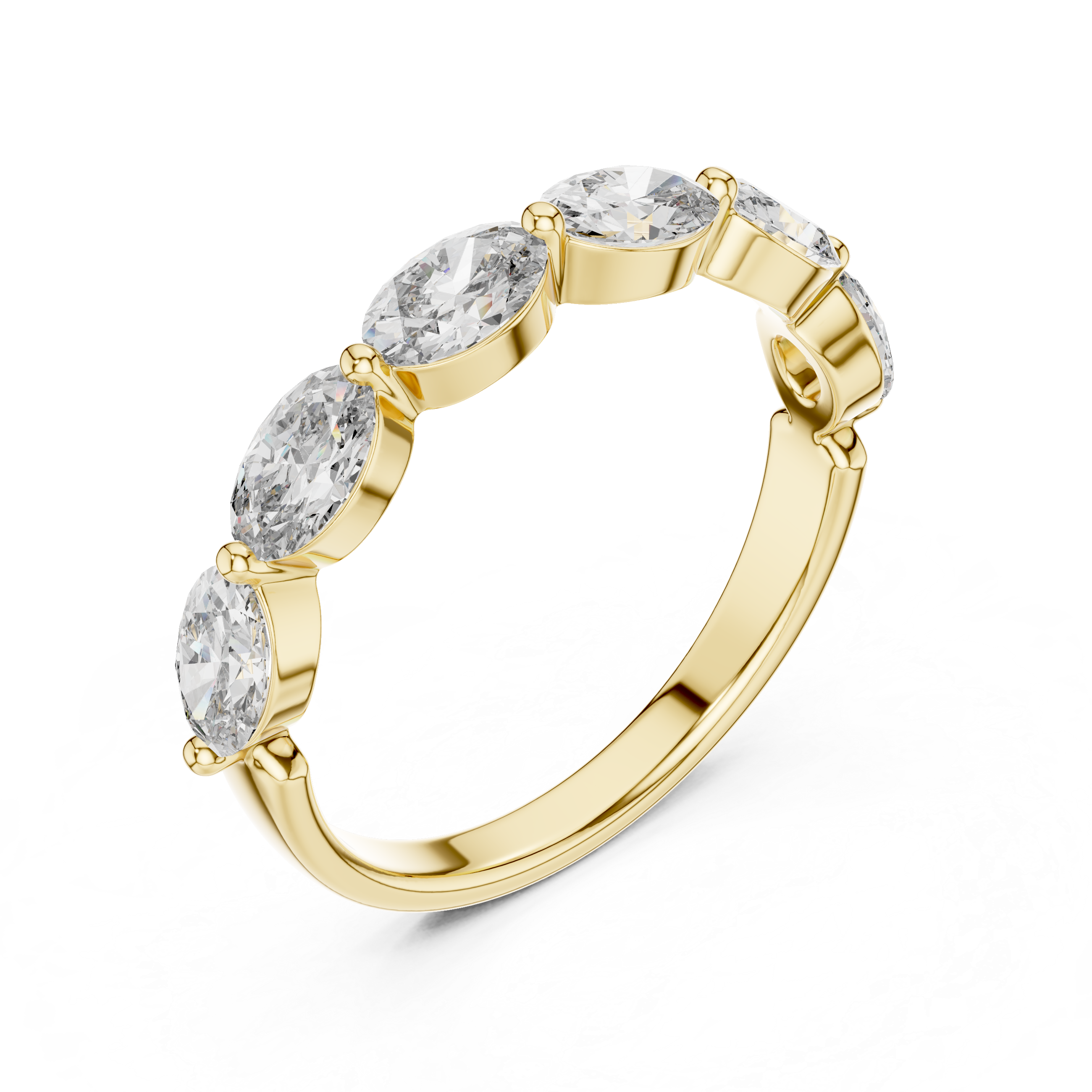 yellow gold oval band ring top design