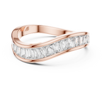 mozow x curved baguette moissanite band ring rose gold front view