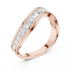 minimalist baguette moissanite ring rose gold top view
