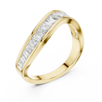 elegant minimalist moissanite band yellow gold top view