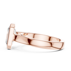Rose gold bezel men’s ring displaying wide band thickness and polished detailing