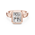 Rose gold radiant cut men’s ring with elegant bezel setting and contemporary style