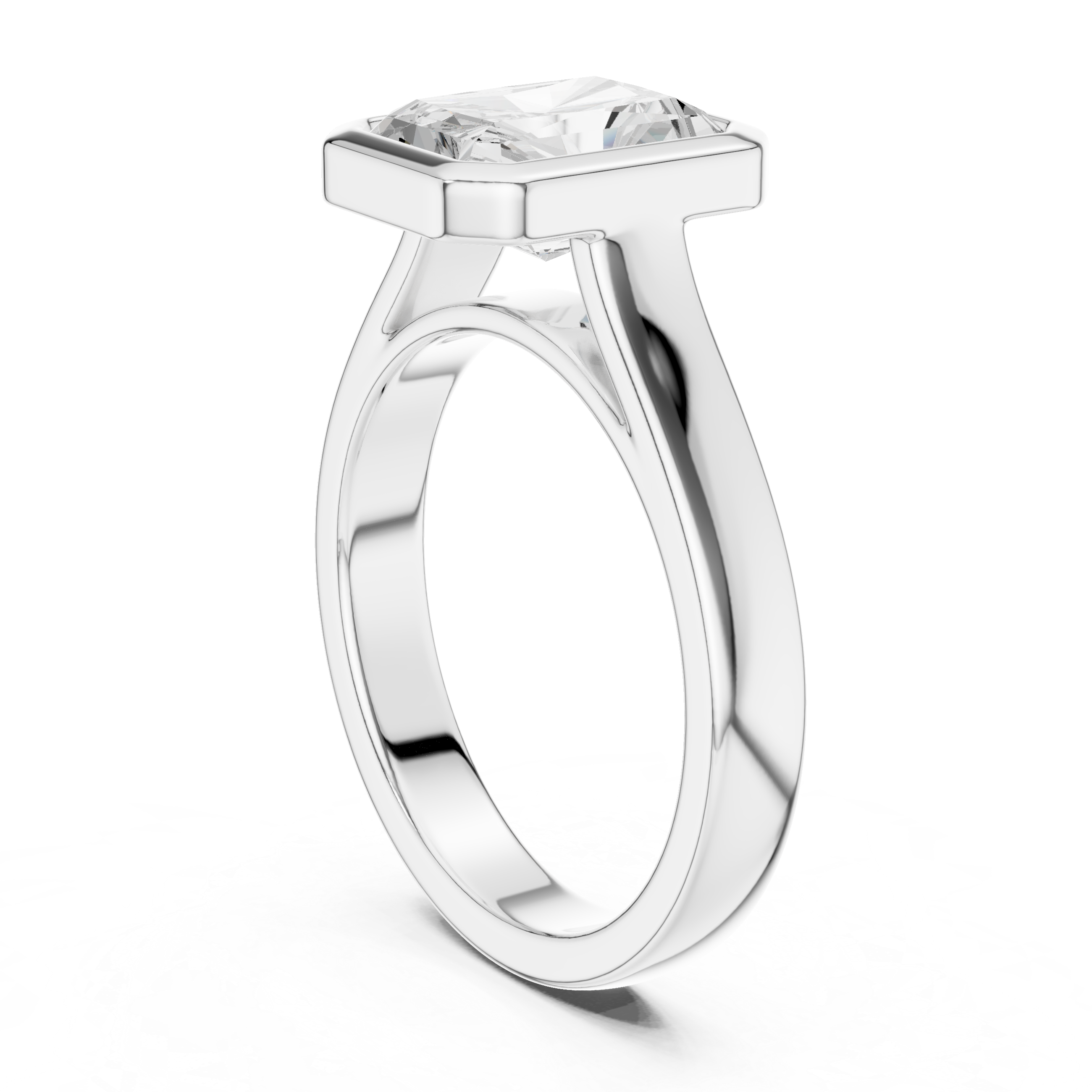 Radiant Cut Bezel Ring