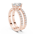 rose gold split shank ring side profile elegant structure