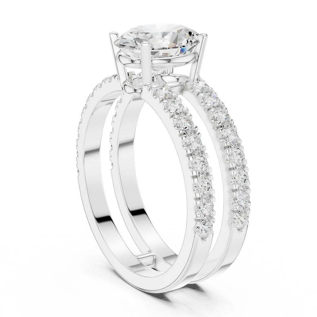 white gold oval ring angled view contemporary luxury