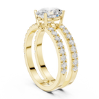 yellow gold moissanite ring close up sparkle detailing