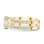 yellow gold split band ring side view refined structure