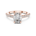 Mozow X oval hidden halo moissanite engagement ring in rose gold 1.97ct proposal ring
