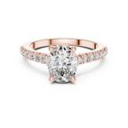 Mozow X oval hidden halo moissanite engagement ring in rose gold 1.97ct proposal ring