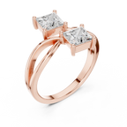 rose gold crossover ring modern design