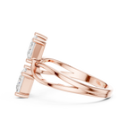 rose gold dual stone ring crossover band design