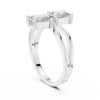 white gold dual stone ring elegant look