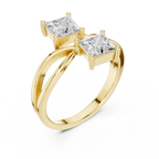 yellow gold dual stone ring luxury design