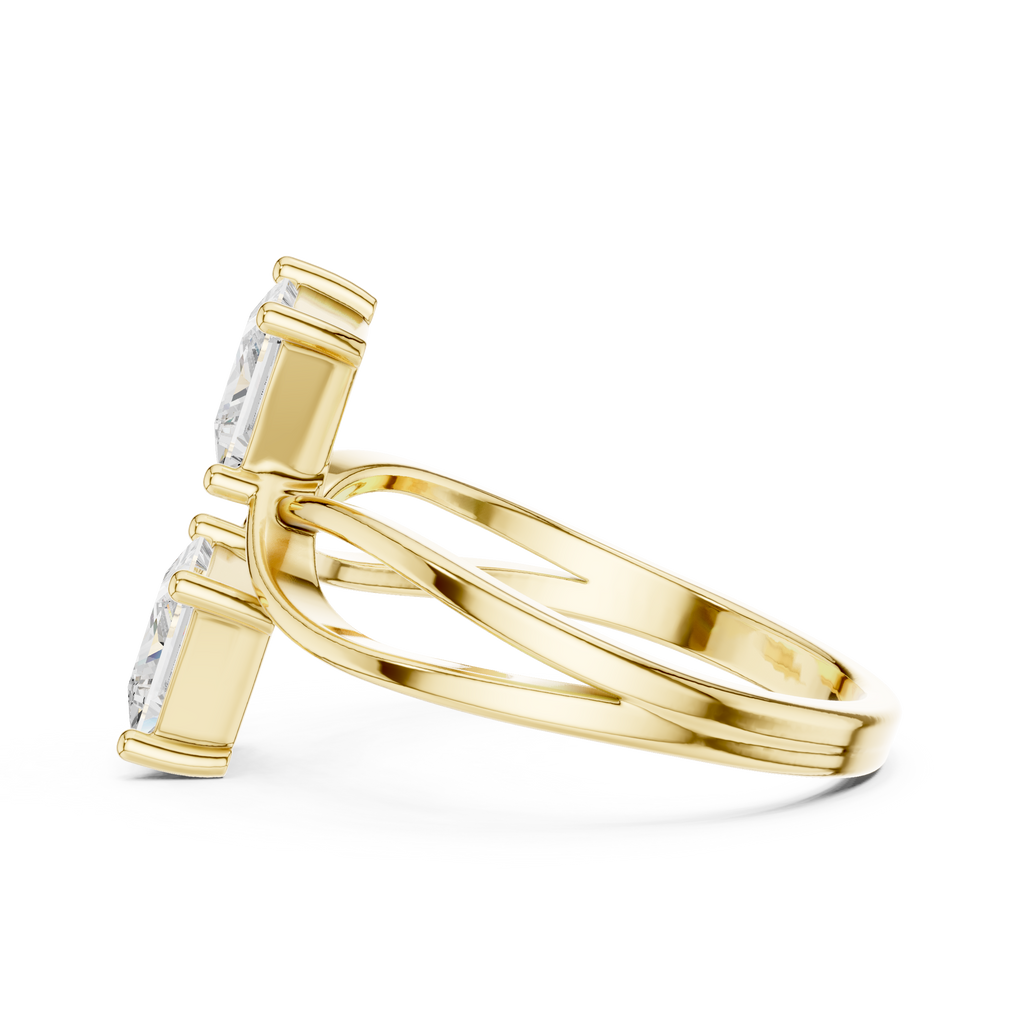 yellow gold crossover ring side profile