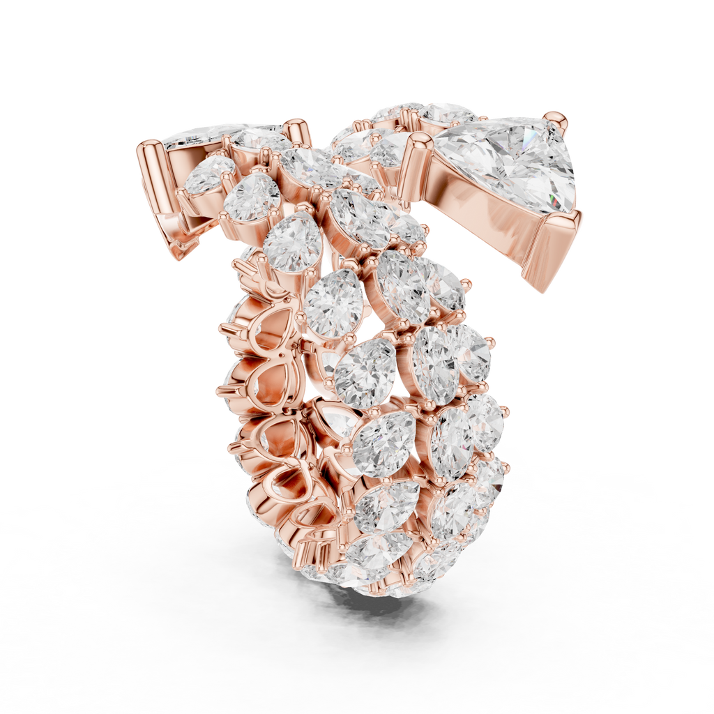 rose gold luxury ring angled perspective bold artistic look