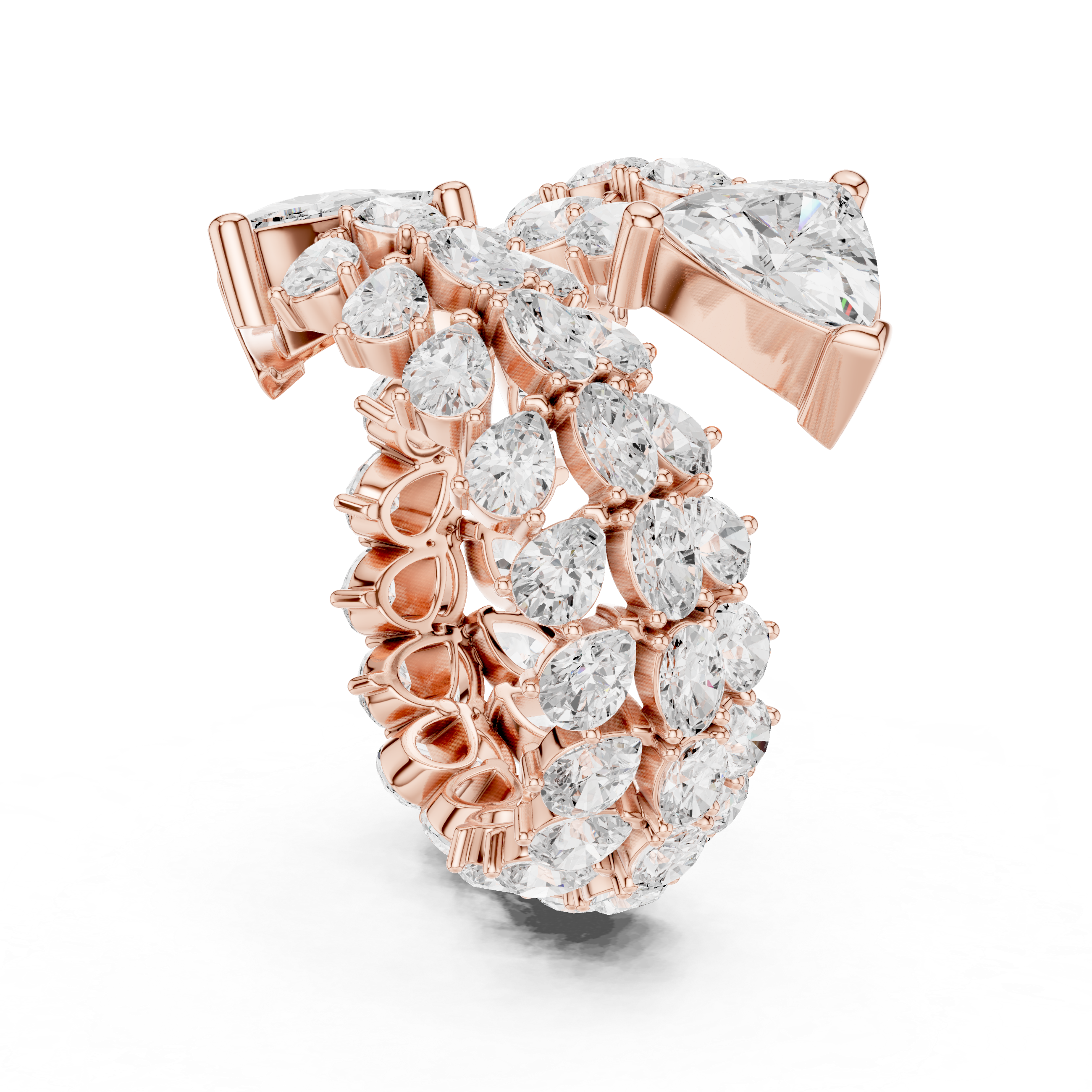 rose gold luxury ring angled perspective bold artistic look