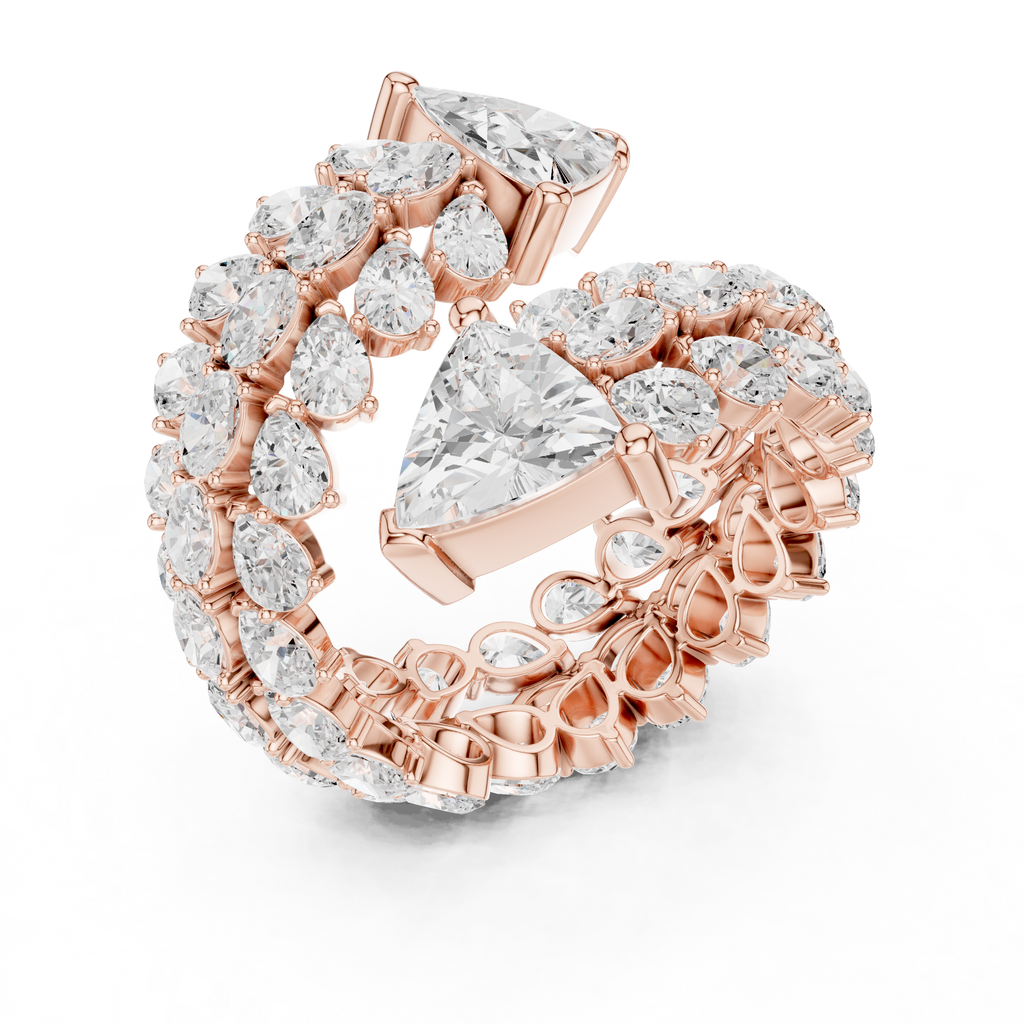 rose gold multi stone ring top view full cluster brilliance