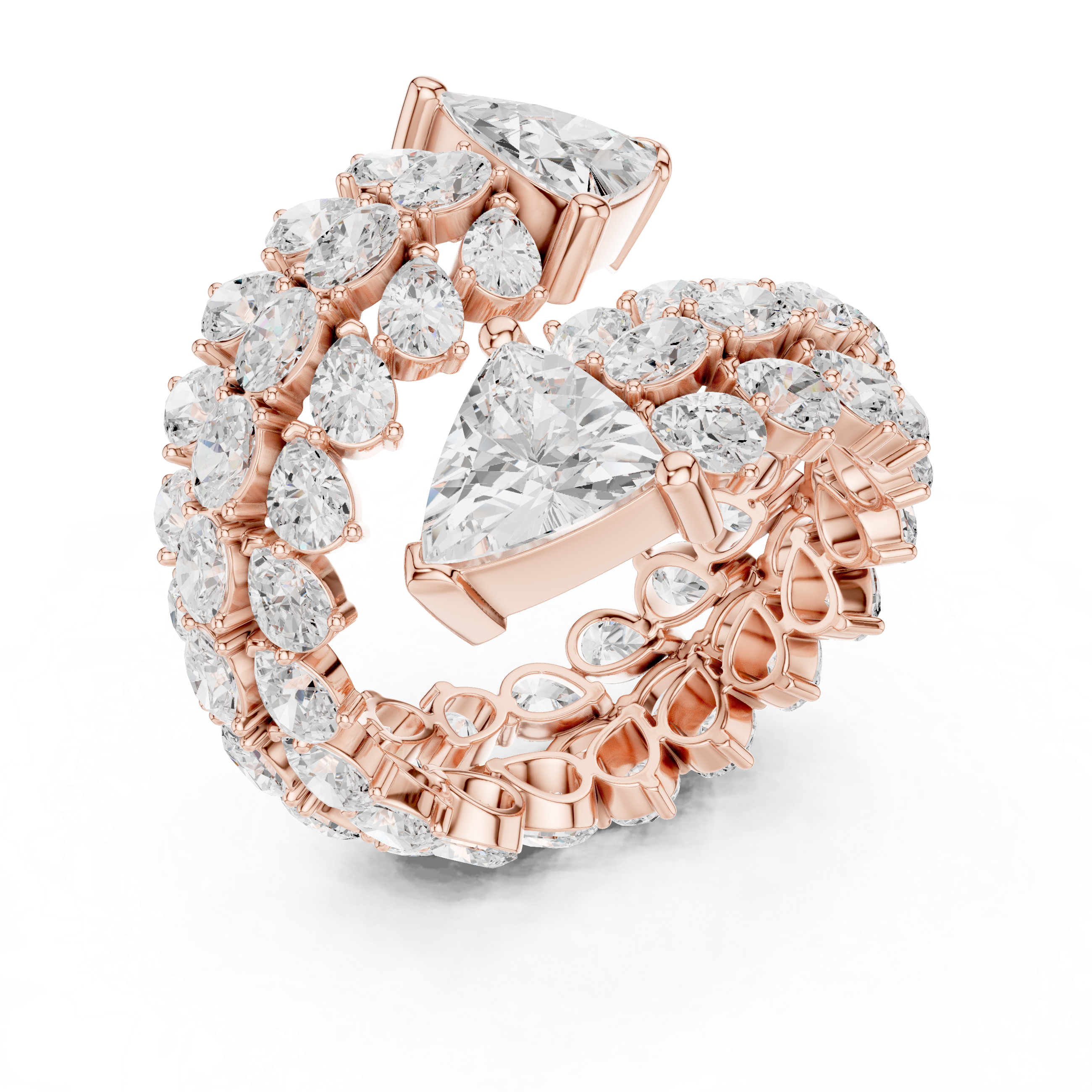 rose gold multi stone ring top view full cluster brilliance
