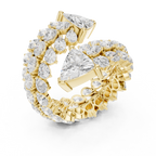 yellow gold statement ring top angle full sparkle composition
