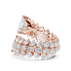 rose gold statement ring side profile elevated structure detailing