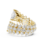 yellow gold cluster ring side view heavy artistic structure