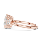 rose gold oval hidden halo ring side detail sparkle