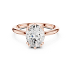 rose gold oval solitaire hidden halo engagement ring