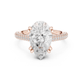 rose gold oval moissanite ring front view