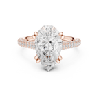 rose gold oval moissanite ring front view