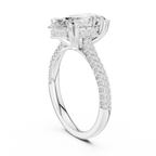 white gold pear ring side angle prong setting focus