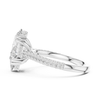 white gold pear ring side angle prong setting focus