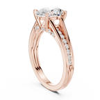 Rose gold pavé split shank engagement ring