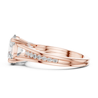 Rose gold oval moissanite ring side profile