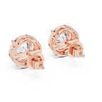 Rose gold stud earrings back view push lock closure detail