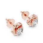 Mozow X round brilliant stud earrings rose gold top angle