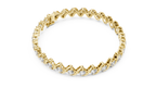 Yellow gold round cut moissanite tennis bracelet top angle