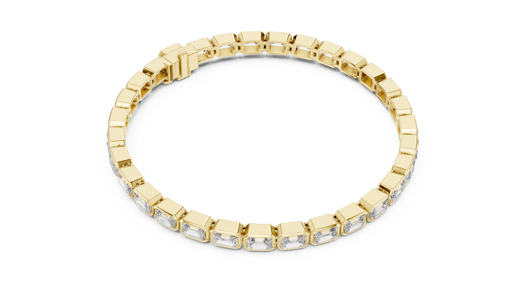 white gold tennis bracelet top view symmetry