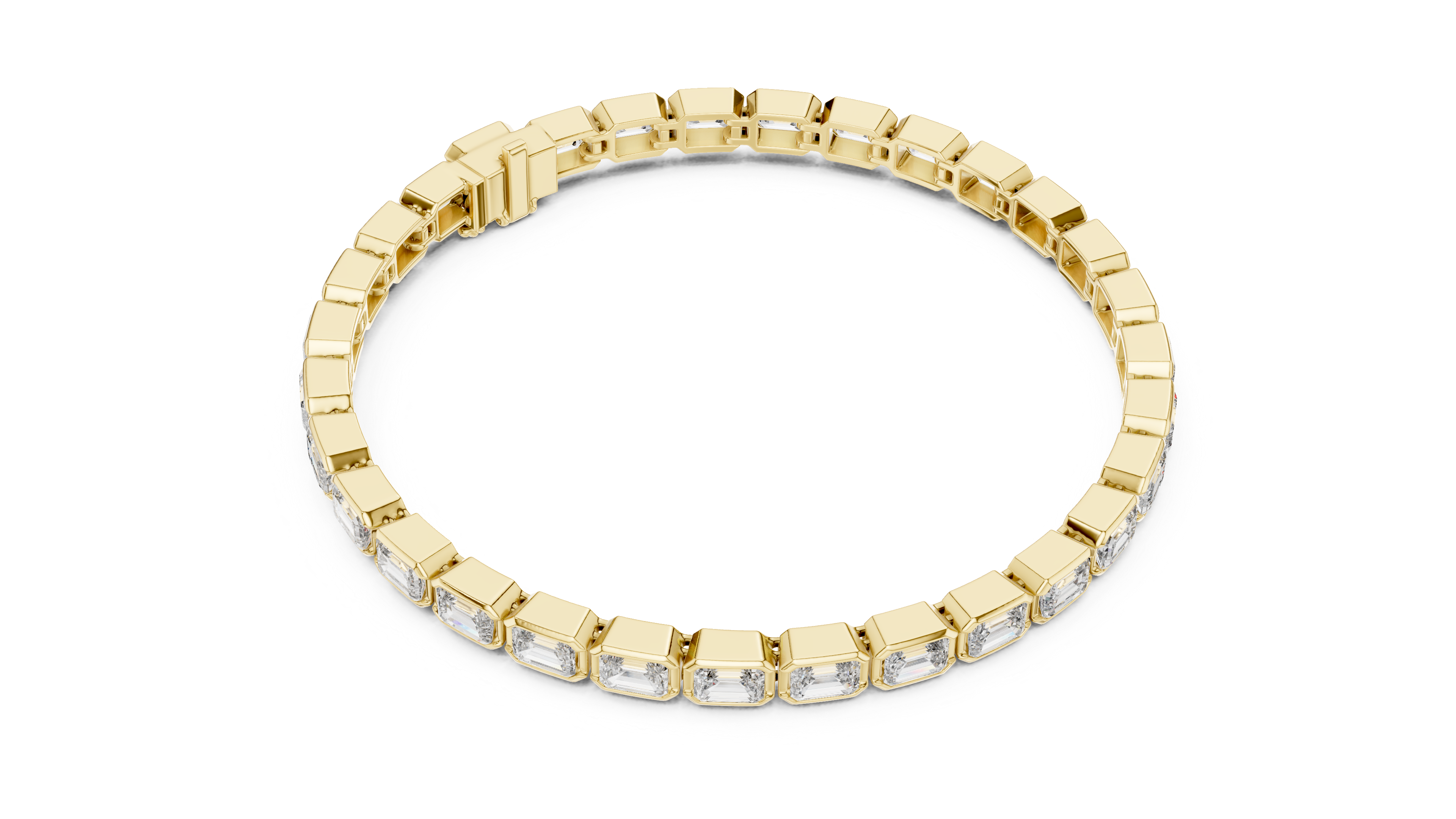 white gold tennis bracelet top view symmetry