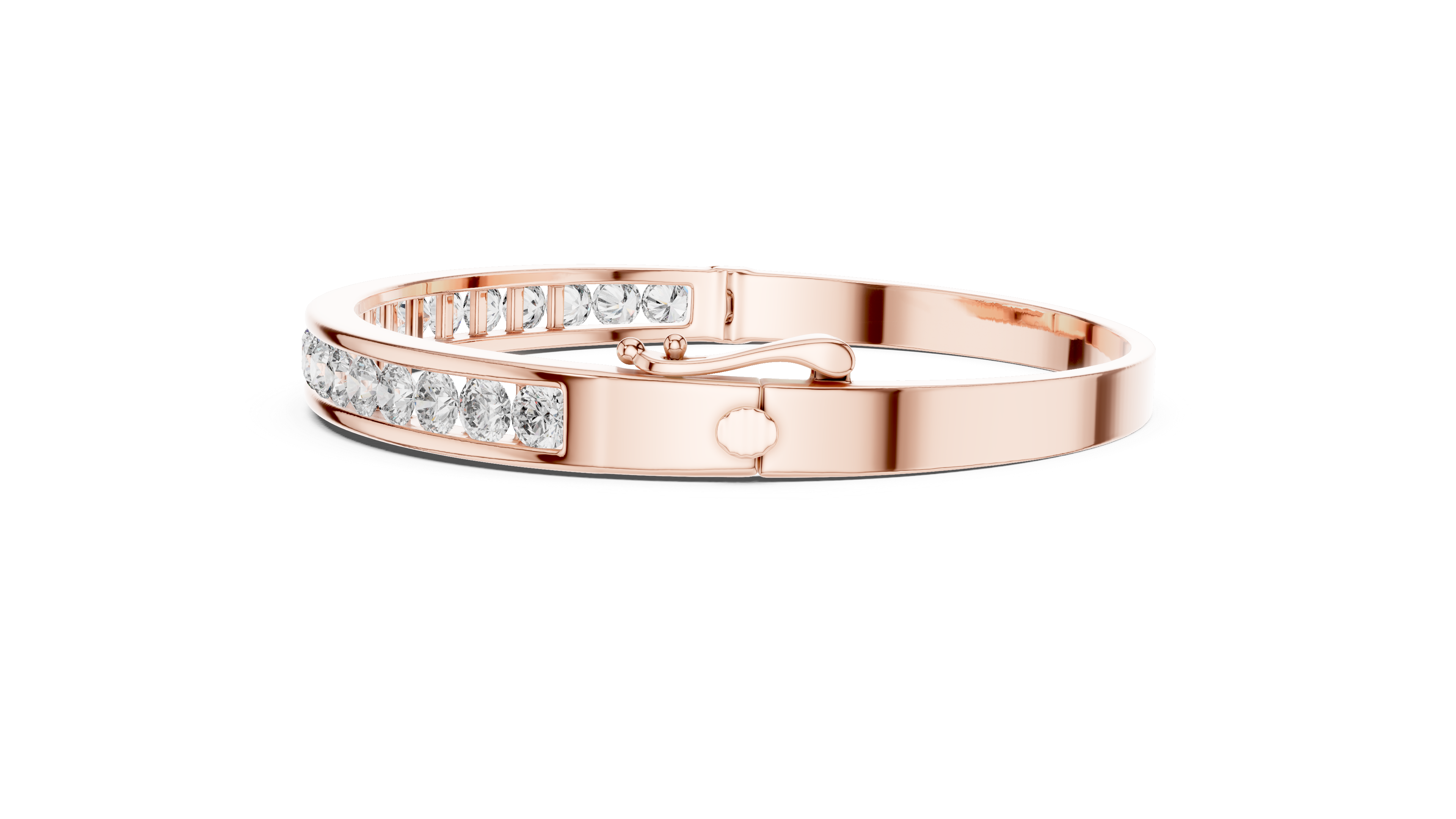 rose gold nail design bracelet top view stylish unisex jewellery