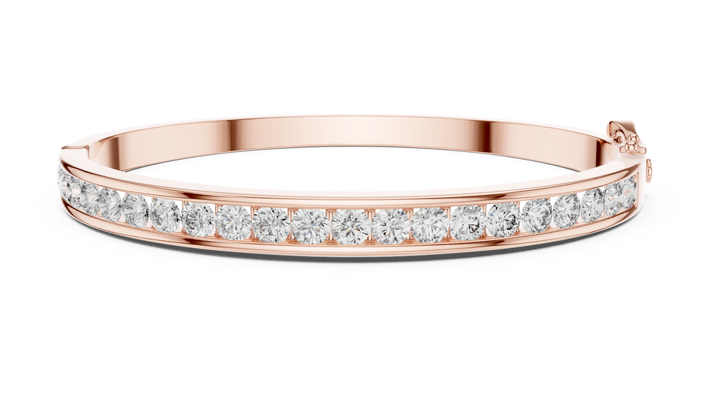 rose gold nail bracelet with sparkling moissanite front view premium look