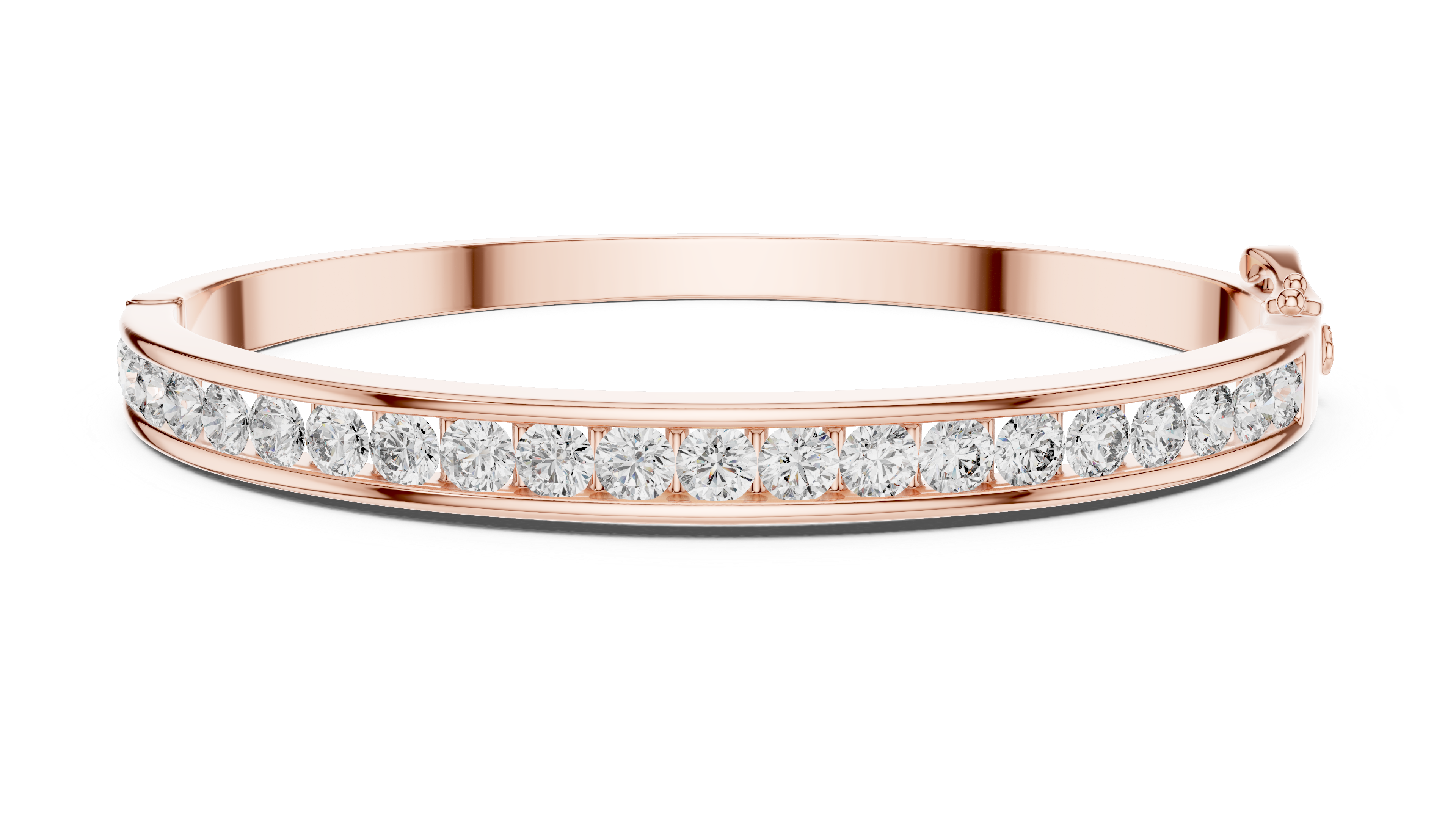 rose gold nail bracelet with sparkling moissanite front view premium look
