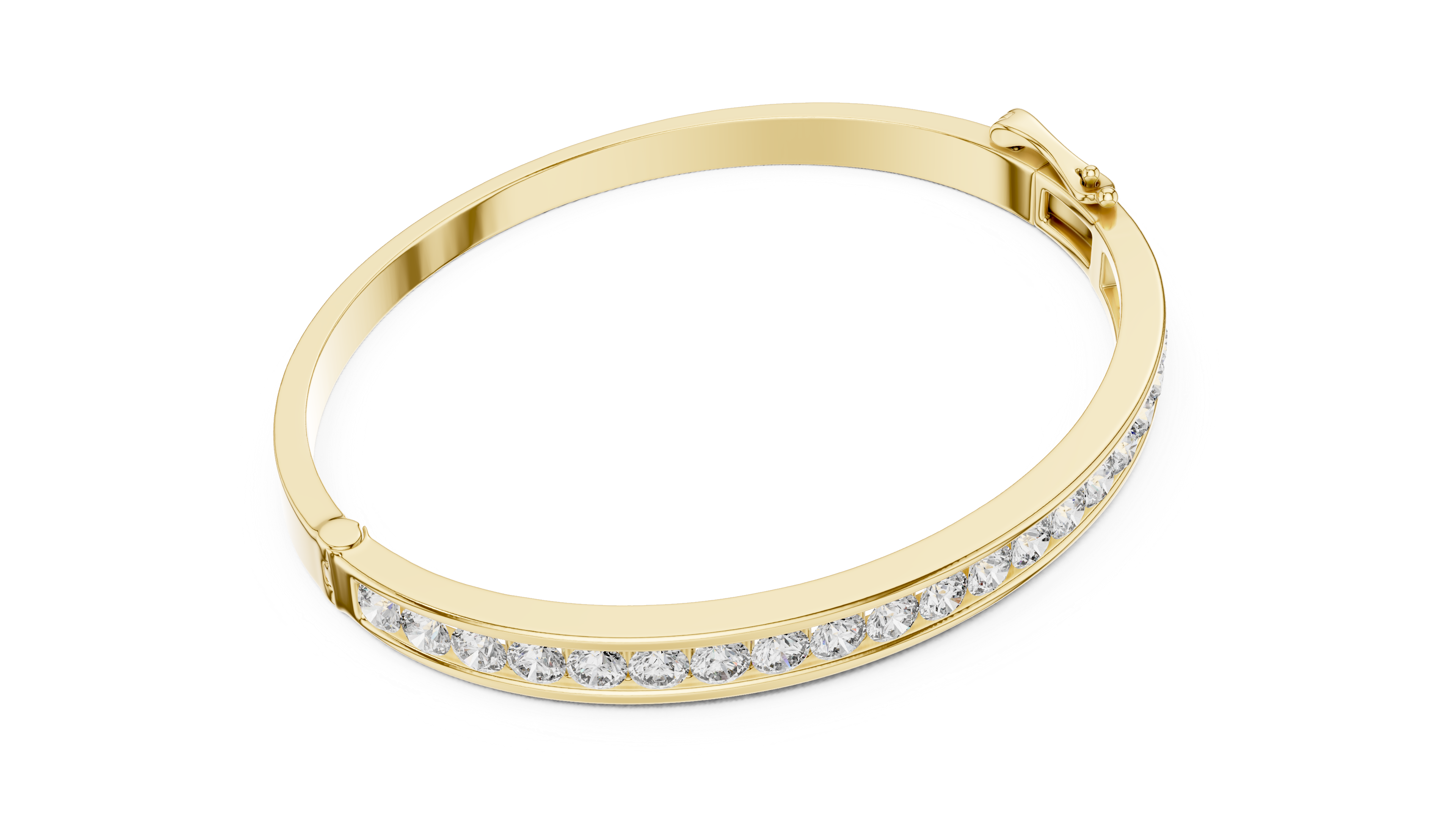 yellow gold sleek diamond bracelet side angle modern unisex jewellery