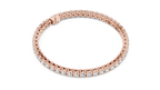 Rose Gold Flexible Luxury Tennis Bracelet Angled View Highlighting Brilliant Stone Line