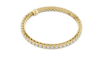 Yellow Gold Flexible Diamond Style Tennis Bracelet Angled Wrist Perspective