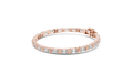 Emerald cut moissanite tennis bracelet in rose gold by Mozow X